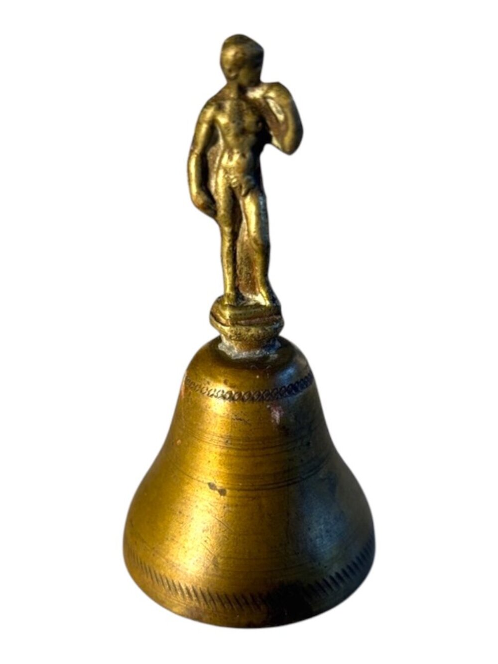 Vintage Brass Napoleon Bonaparte Hand Bell Figural Souvenir 3”/Antique Style
